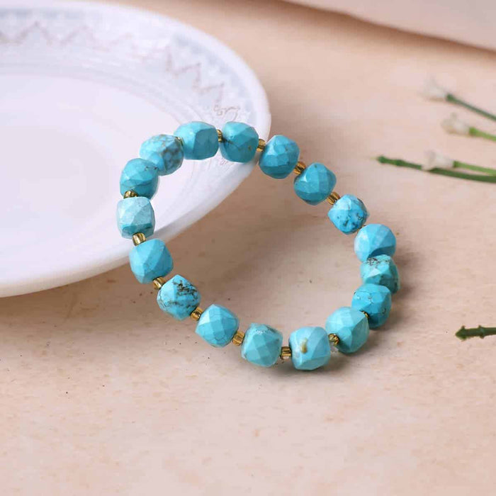 Turquoise Box Faceted Bracelet