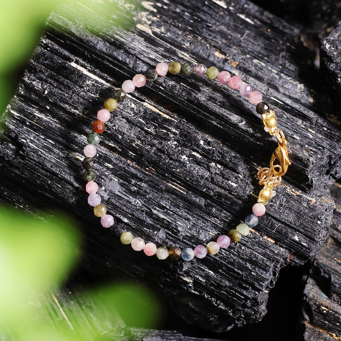 Multi Tourmaline Bracelet In 4mm Faceted Beads