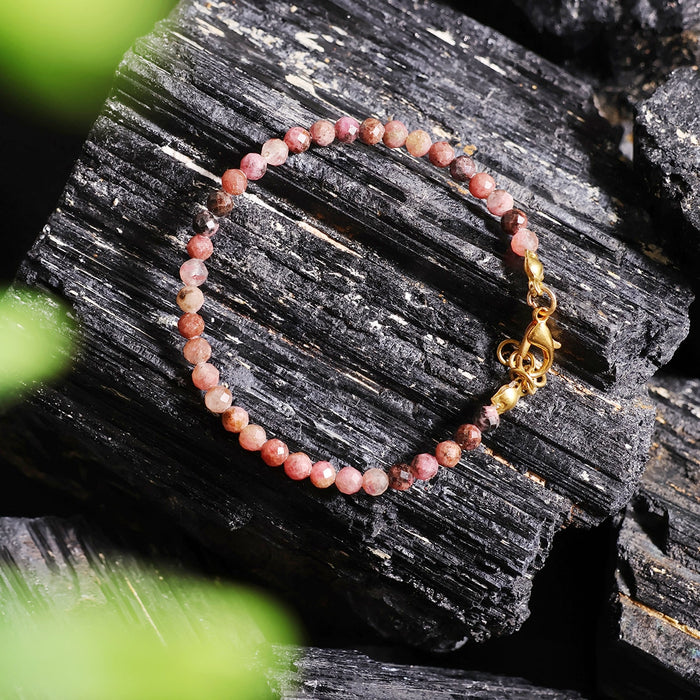 Red Carnelian Bracelet In 4mm Faceted Beads