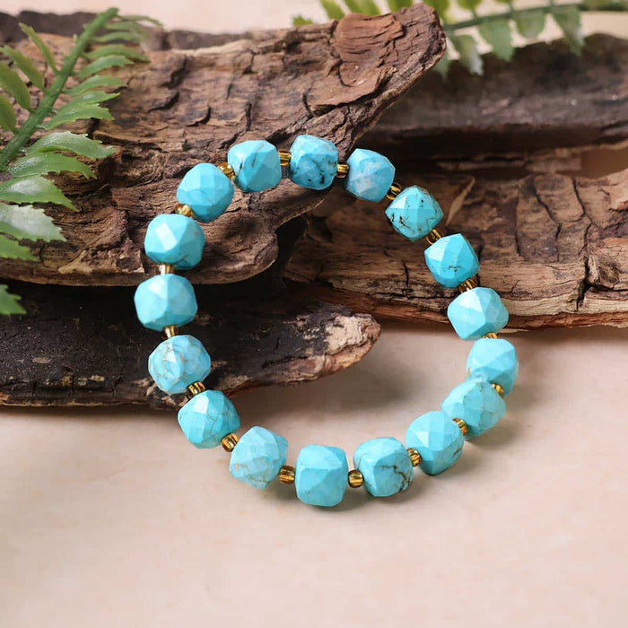 Turquoise Box Faceted Bracelet