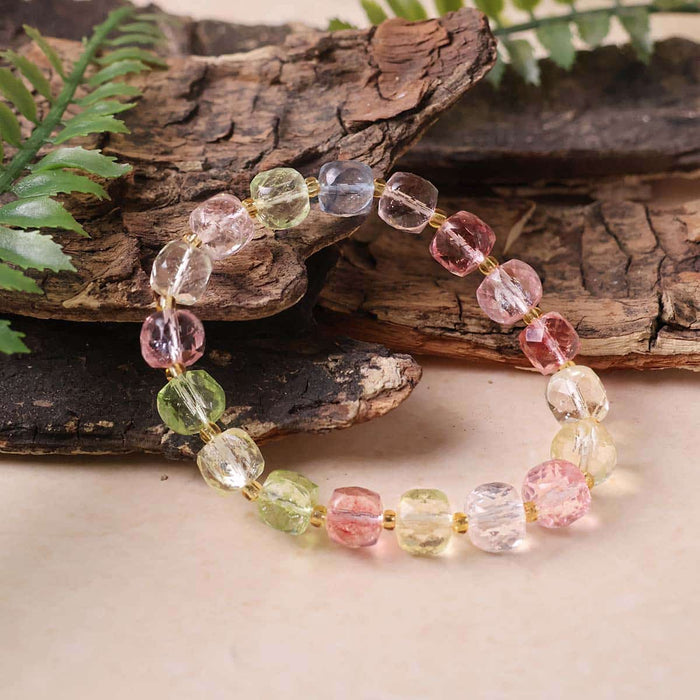 Multi Topaz Box Faceted Bracelet (Synthetic)