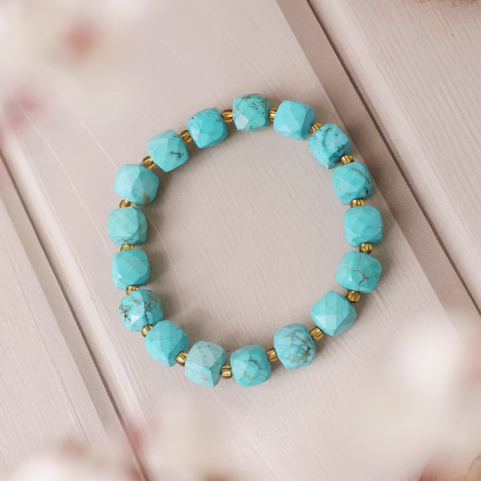 Turquoise Box Faceted Bracelet