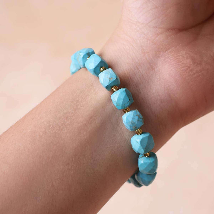 Turquoise Box Faceted Bracelet