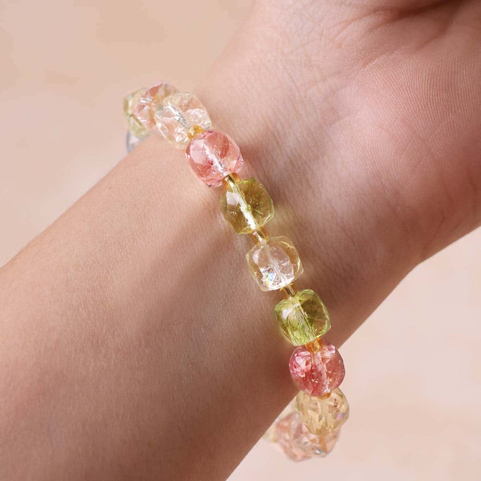 Multi Topaz Box Faceted Bracelet (Synthetic)