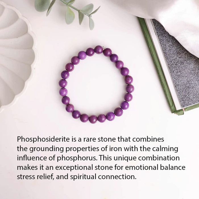 Phosphosiderite Round Beads Bracelet