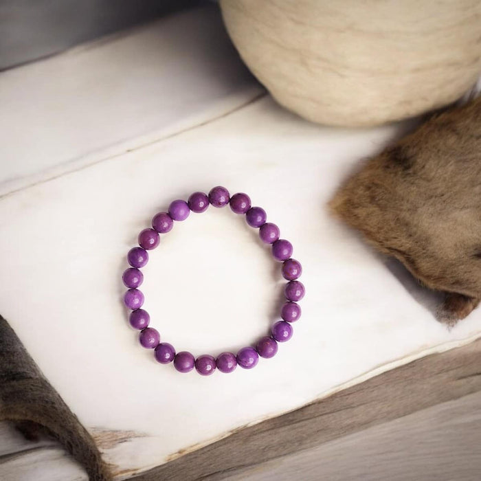 Phosphosiderite Round Beads Bracelet