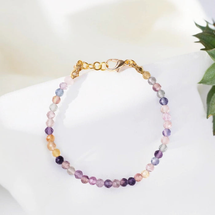 Multi Fluorite Bracelet In 4mm Faceted Beads