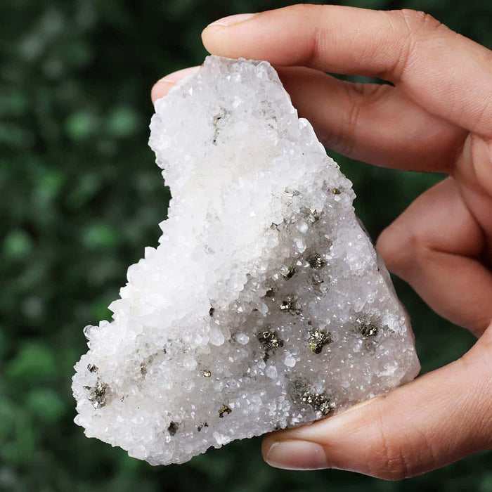 Pyrite Included Clear Quartz Cluster