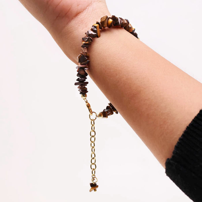 Tiger Eye Chips Chain Bracelet