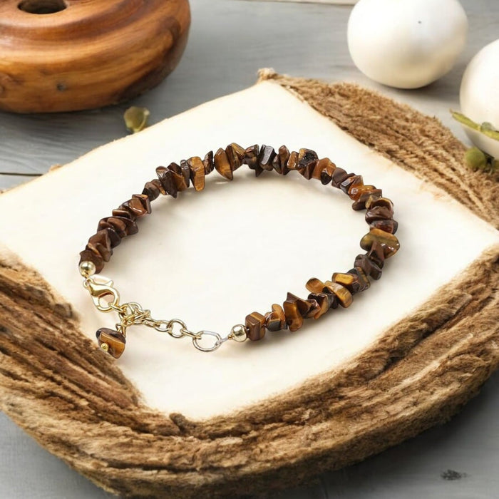 Tiger Eye Chips Chain Bracelet