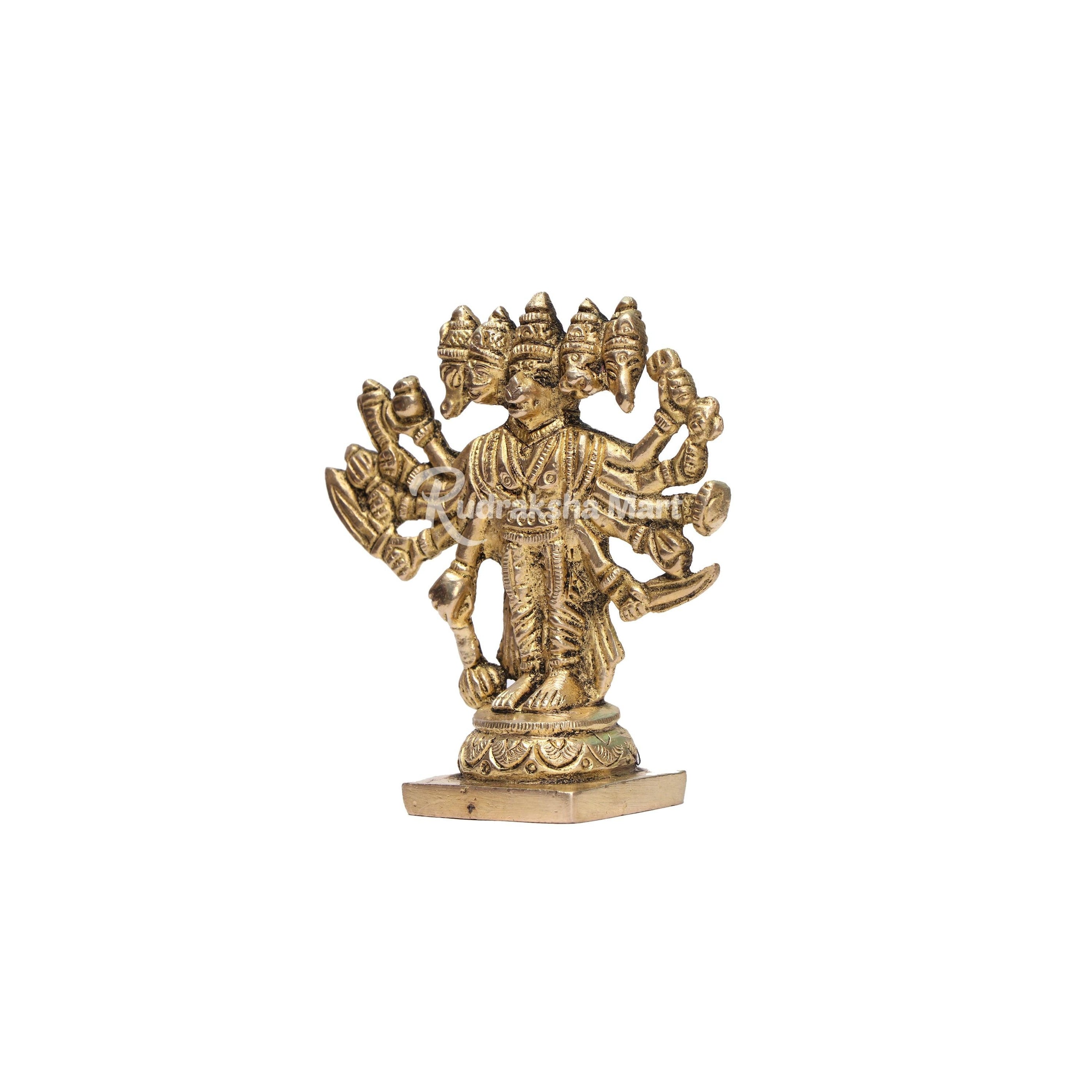 Lord Panchmukhi Hanuman Brass Idol Statue — Rudraksha Mart