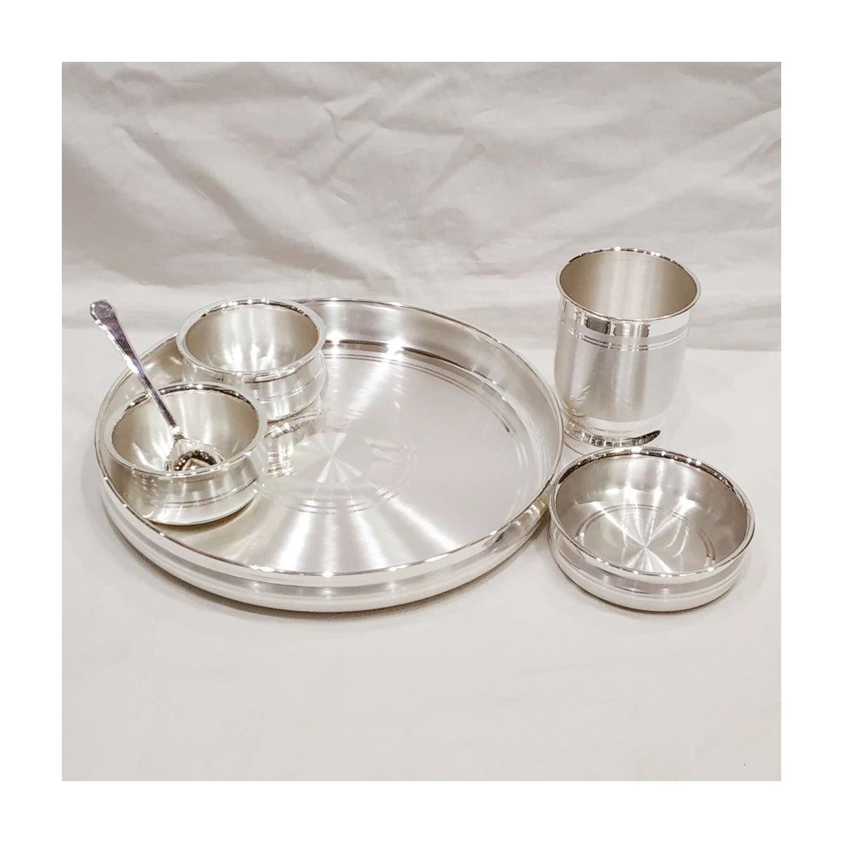 Silver thali dinner set sale